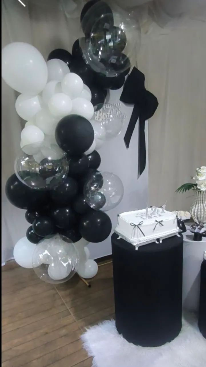 Decoração - Festa do laço preto e branco - Foto 4