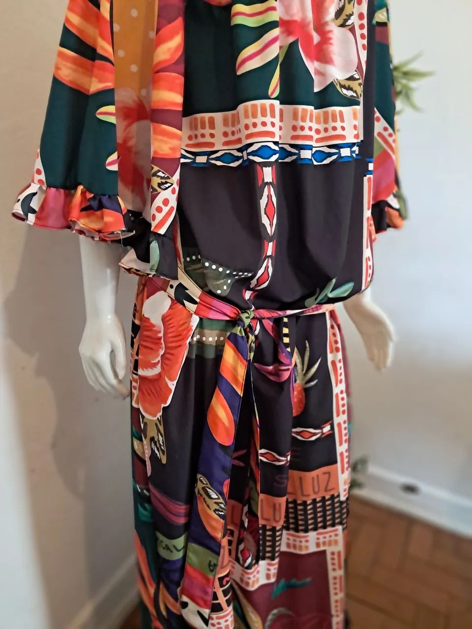 Vestido longo modelo Africano Manga 3/4 - Foto 4