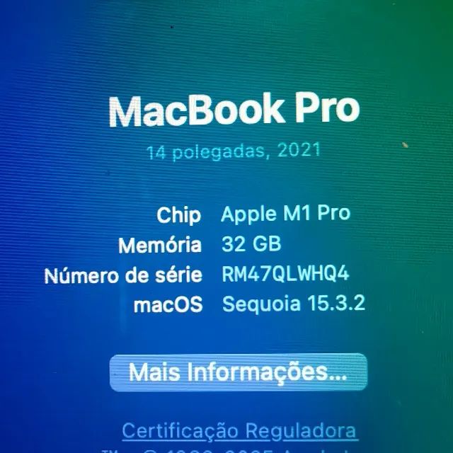 MACBOOK PRO 14 M1 PRO 32GB/512GB - 258 CICLOS - SILVER - Foto 3