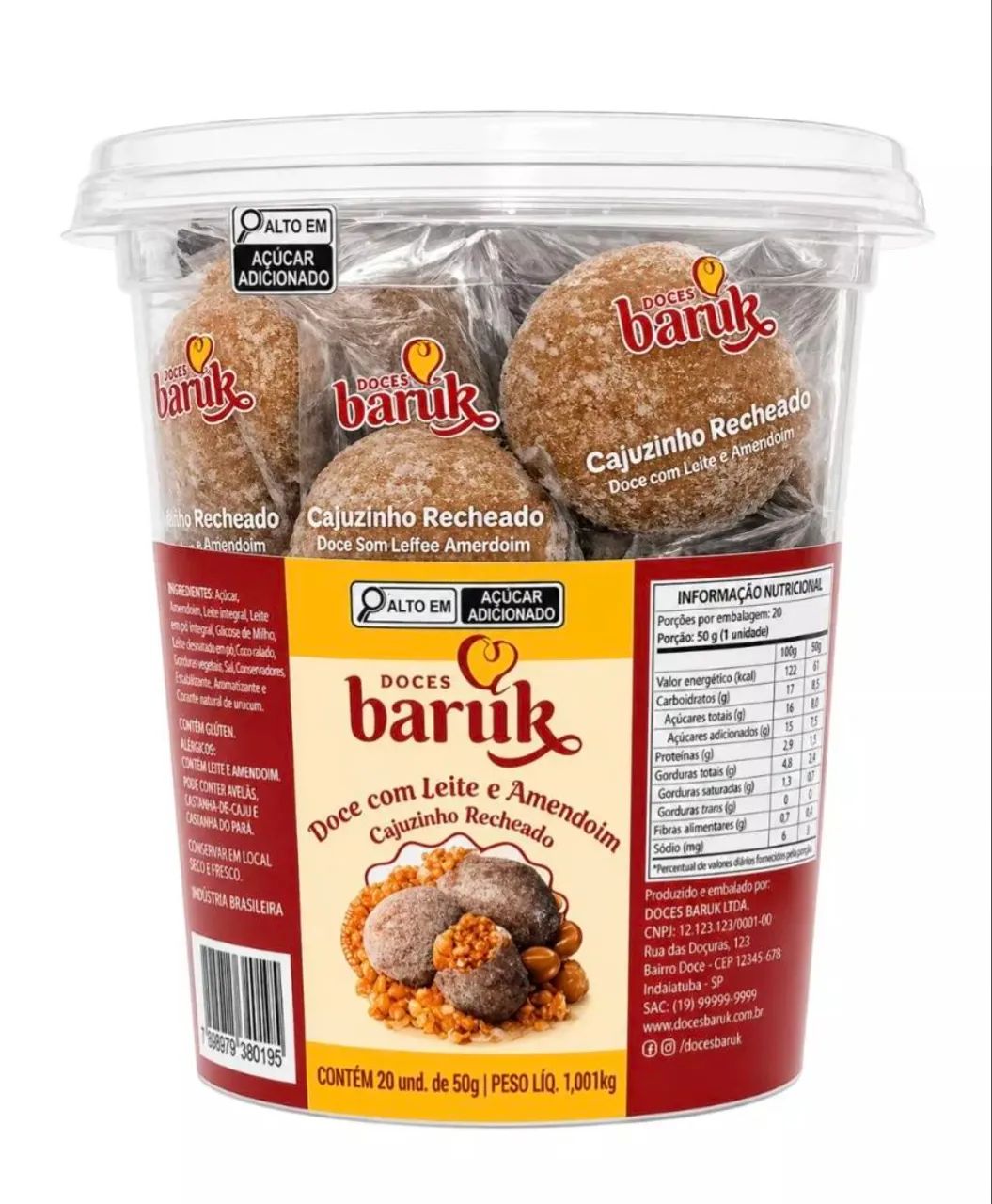 Doce Cajuzinho baruk pote com 20 unidades  - Foto 3
