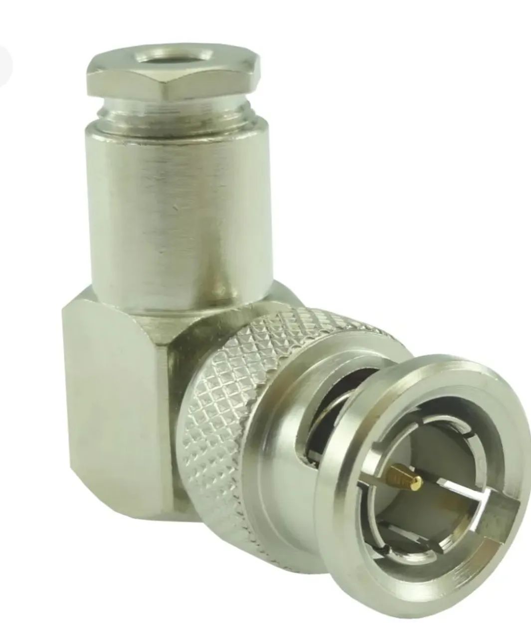 Kit 100 Unidades Conector KLC BNC Macho Angular 90 Graus 75 Ohms