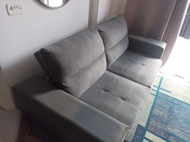 Sofá retrátil cinza 1.80cm 2 lugares418478615923281921