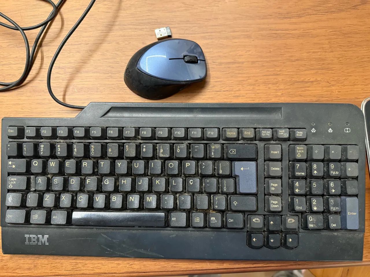 Lote de teclado e mouse, IBM e Logitech