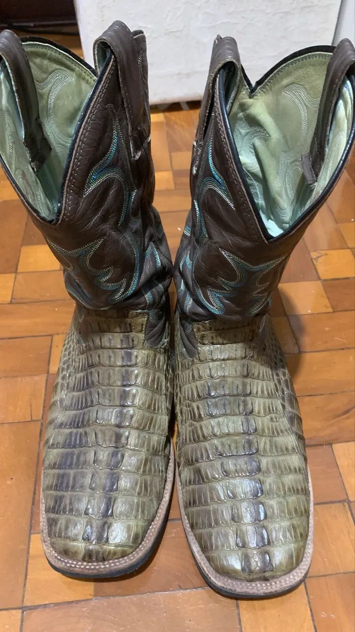 Bota texana couro jacaré legitimo  - Foto 4