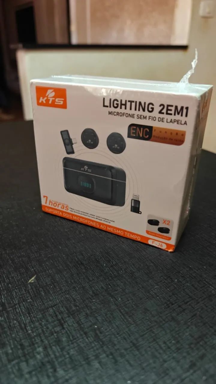 Microfone de Lapela Duplo Sem Fio Magnético