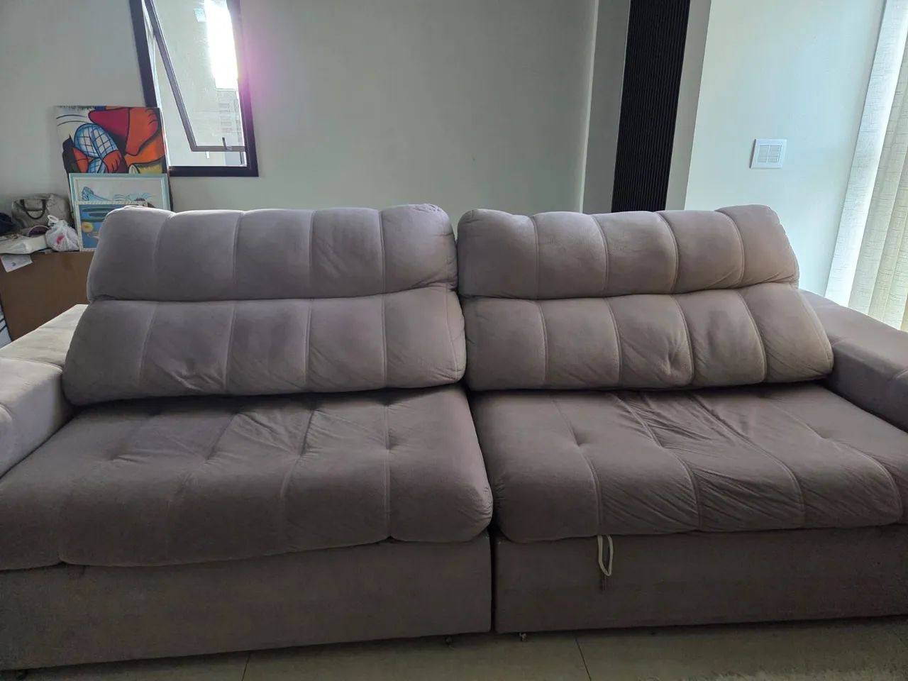 Sofá cinza 4 lugares retrátil e reclinável - Foto 3