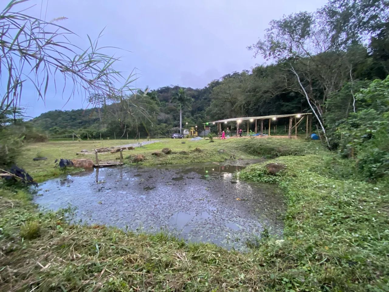 Linda área com lago , galpão rústico e nascente passando  - Foto 4