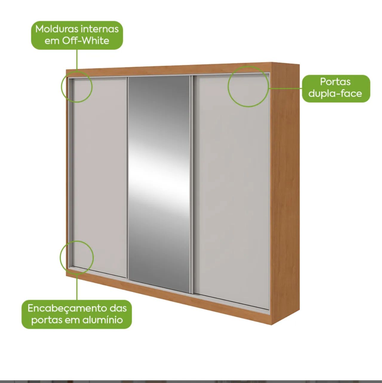 Guarda-Roupa Quadrix 3 Portas - Design Sofisticado e Organização Inteligente - Foto 4