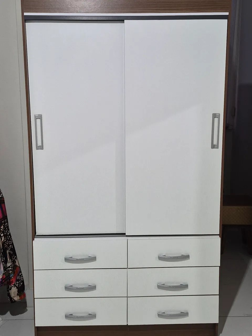 Dois Guarda-Roupas infantil / Compacto (Amadeirado com Branco) - Foto 2