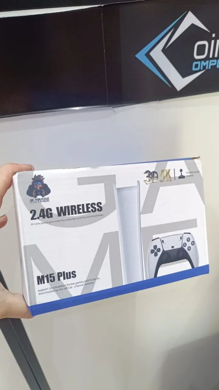 Video Game Retro m15 Plus 20 mil Jogos Retrô Clássicos 2 Controles Sem Fio Loja Coimbra