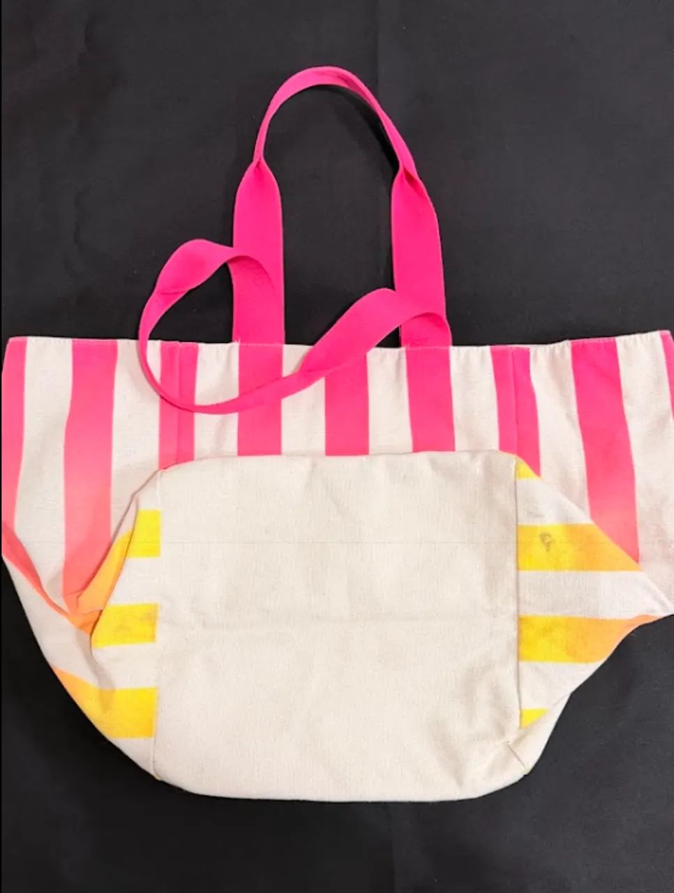 bolsa victorias secret original, estilo sacola/praia, listrada com estampa - Foto 3