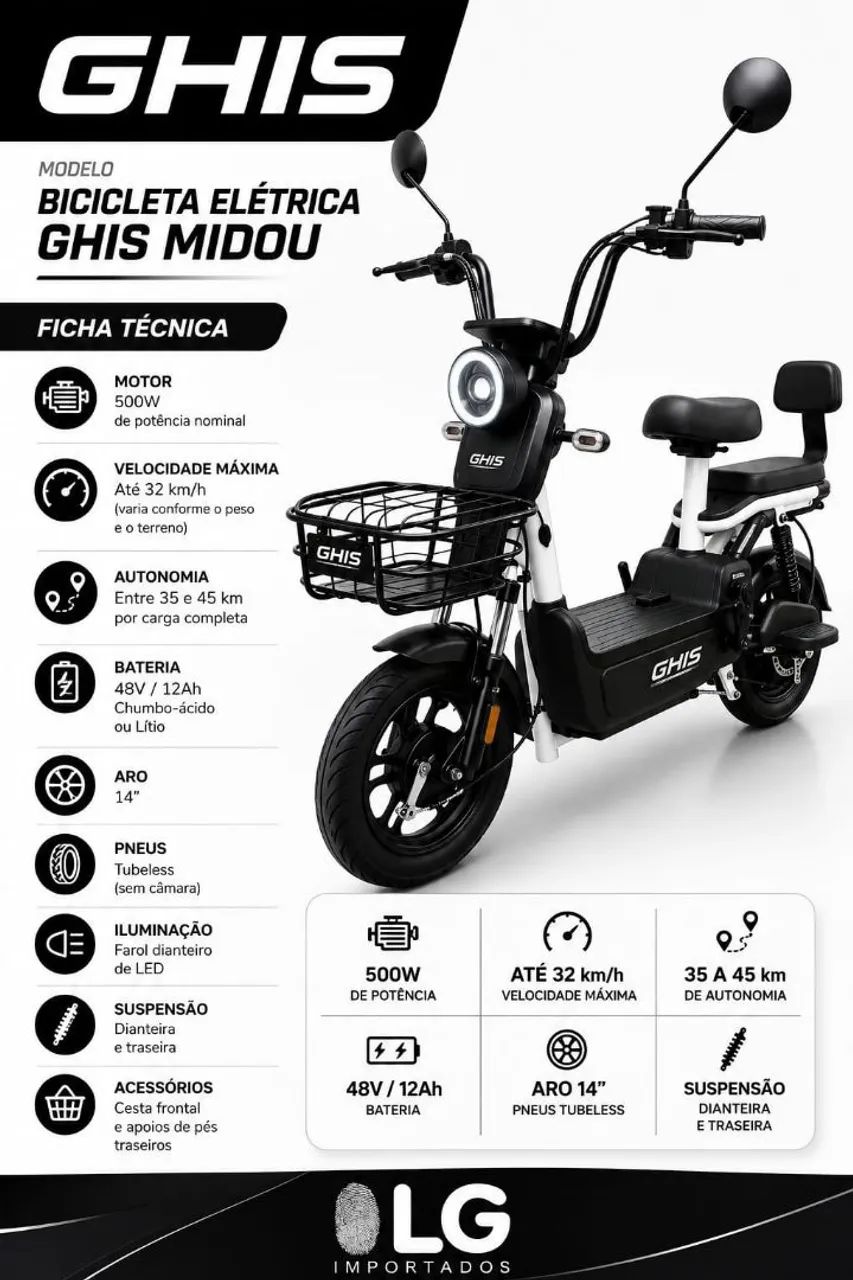 Bicicleta Elétrica Nova a Pronta Entrega  - Foto 5