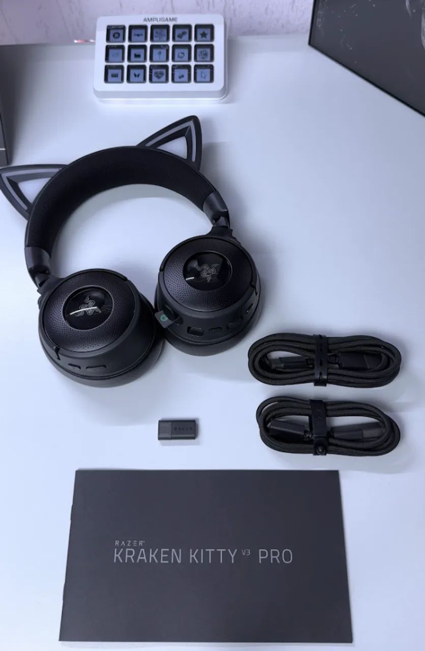 Headset Razer Kraken Kitty V3 Pro Preto - Foto 3