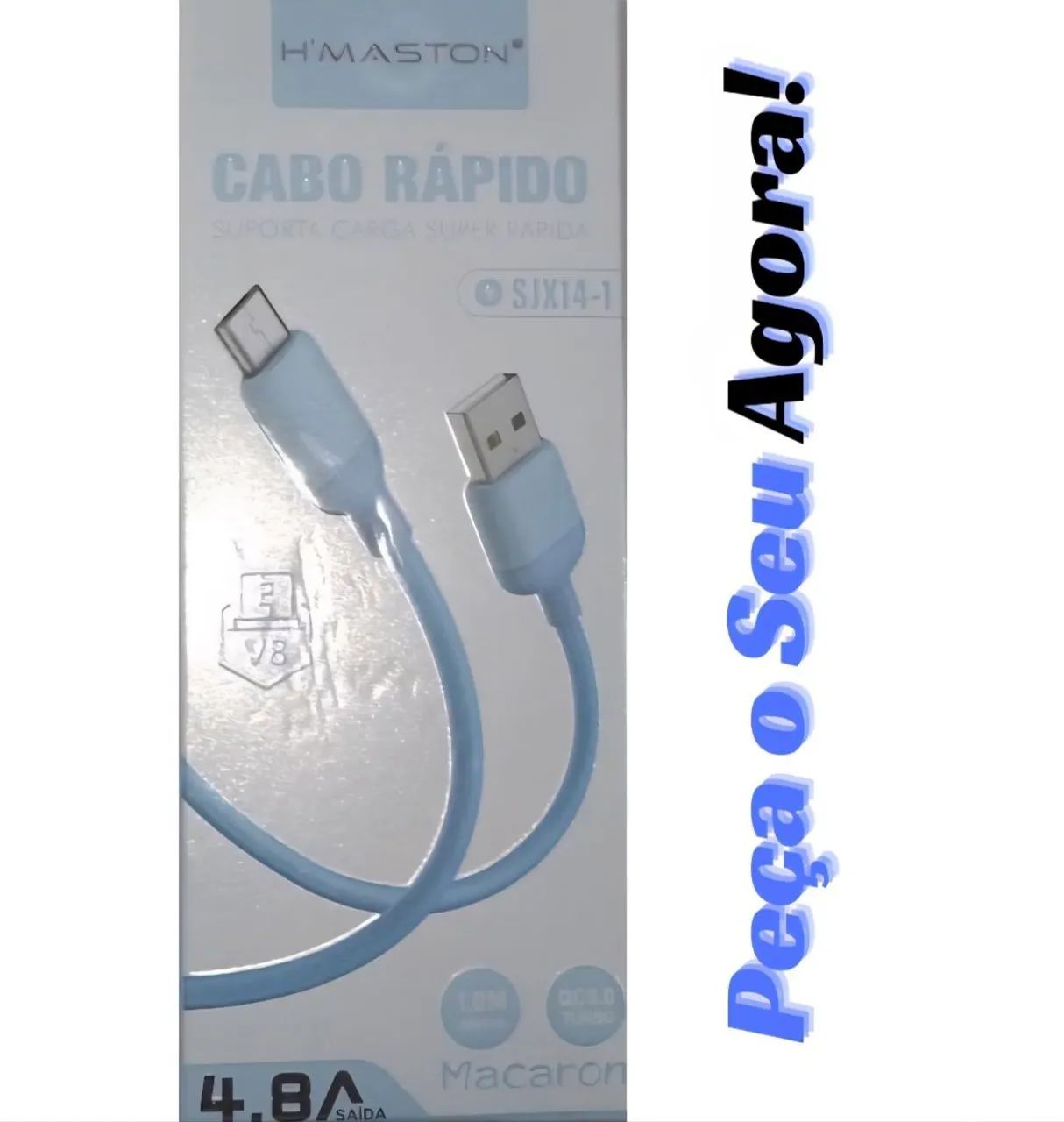 Cabo carga rápida e Dados USB V8 1m H'maston - Foto 2