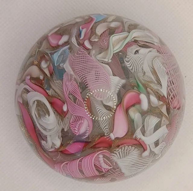 Peso de papel em cristal Murano - vidro artístico italiano com etiqueta original