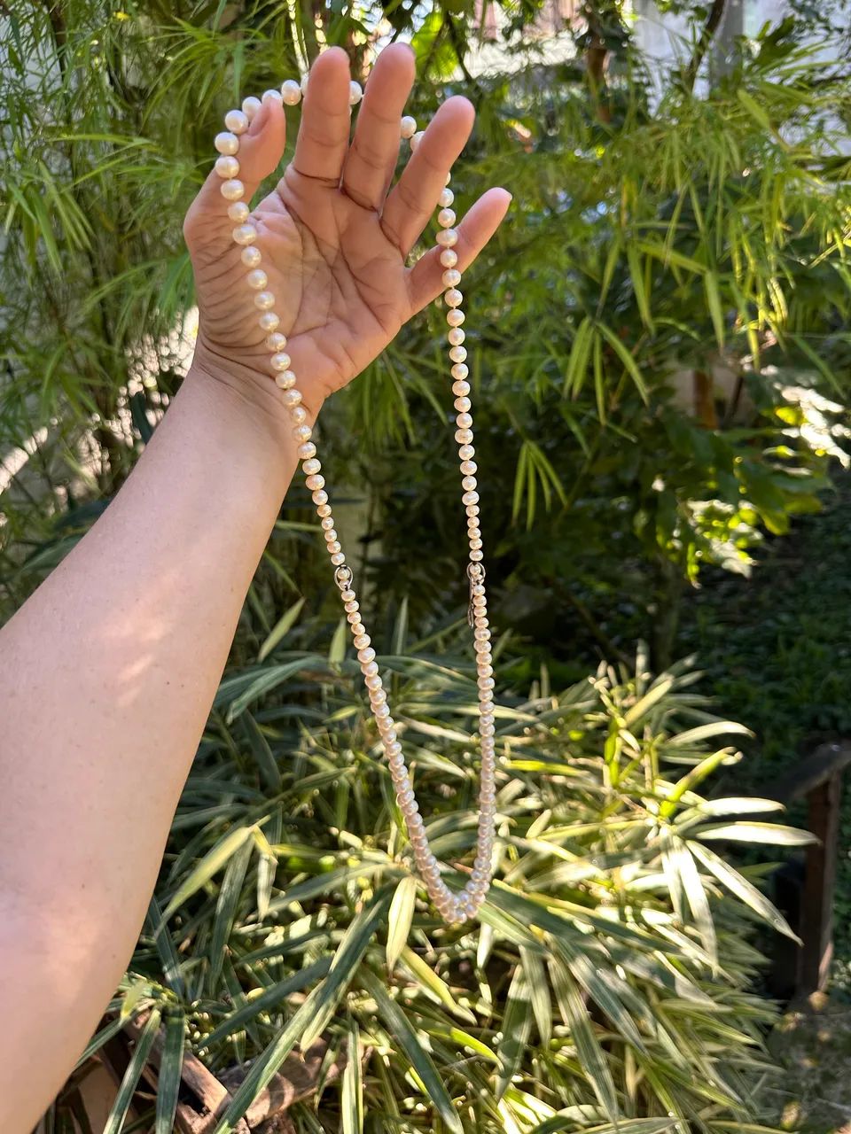 Colar de pérolas barrocas naturais. - Foto 4