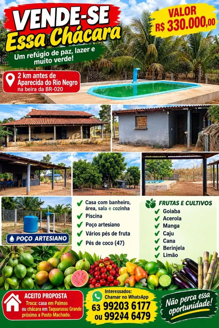 vender uma chácara ou trocar 
