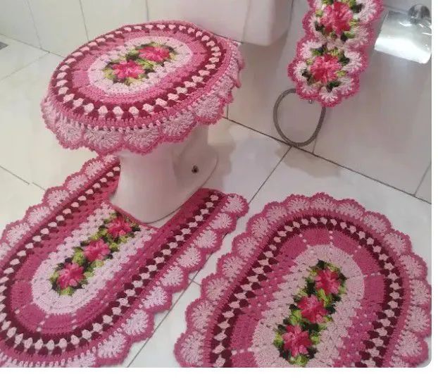 Conjunto de banheiro em crochê  - Foto 3