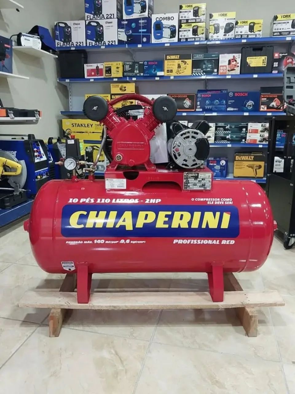 Compressor de Ar 110L Chiaperini Profissional Red - Novo/Loja