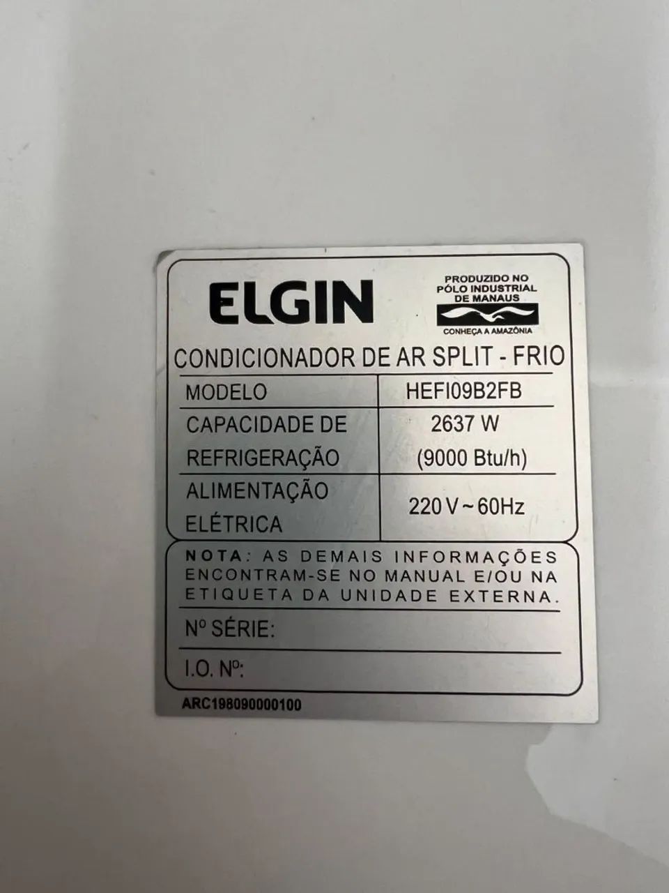 Ar-condicionado Elgin 9.000 BTUS  - Foto 3