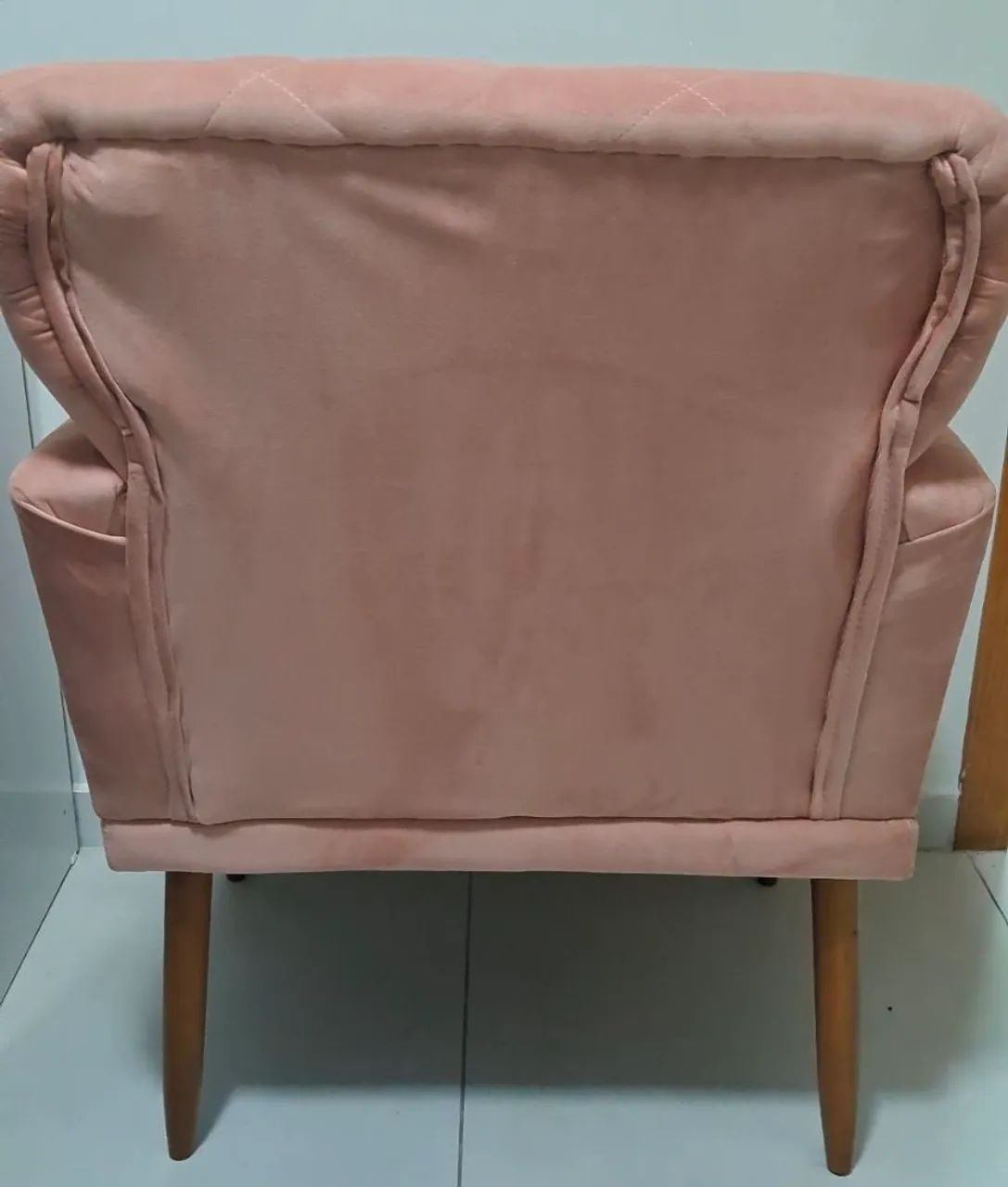 Poltrona Cadeira Suede Rosa - Foto 2
