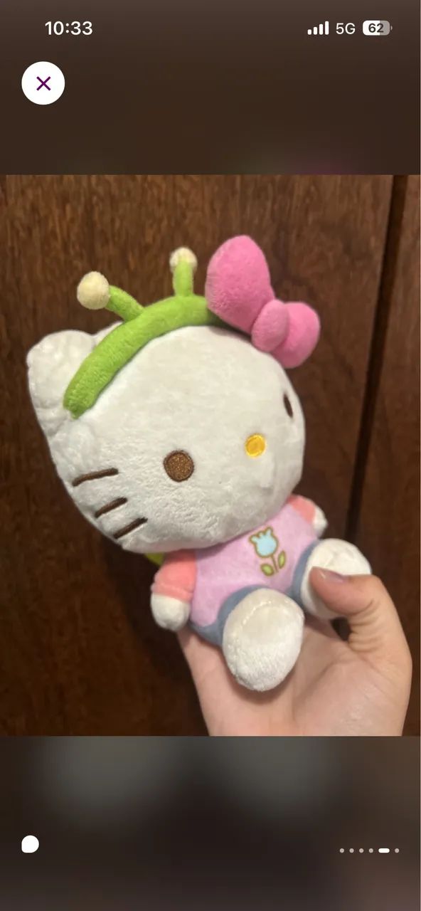 Pelúcia Hello Kitty de páscoa borboleta sanrio - Foto 5