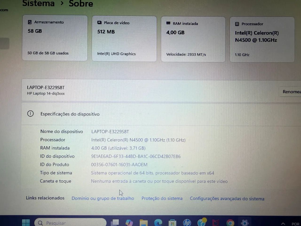 Notebook HP 14 Intel Celeron N4500 4gb Ram - Foto 5