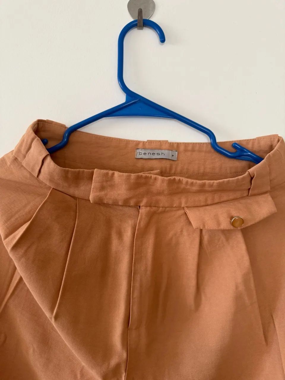 Calça de tecido, marrom, tamanho P - Foto 2