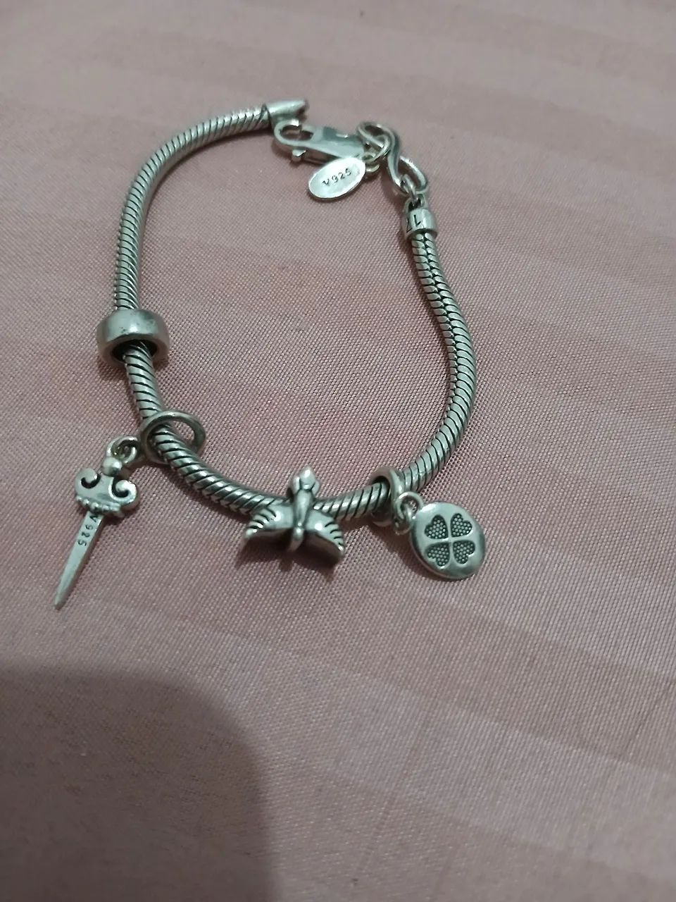 PULSEIRA PRATA 925 COM BERLOQUES - 17 CM - Foto 2