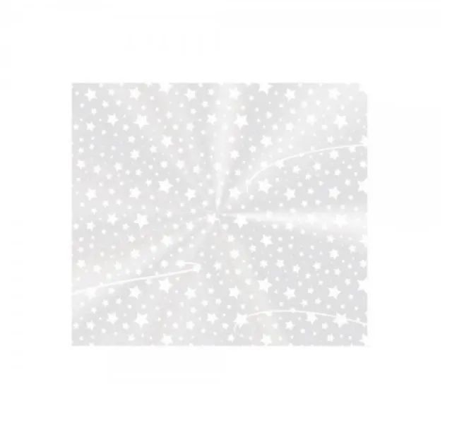100 Saquinho De Celofane 10 X 15 Cm Embalagem Poli Estrelinhas Brancas