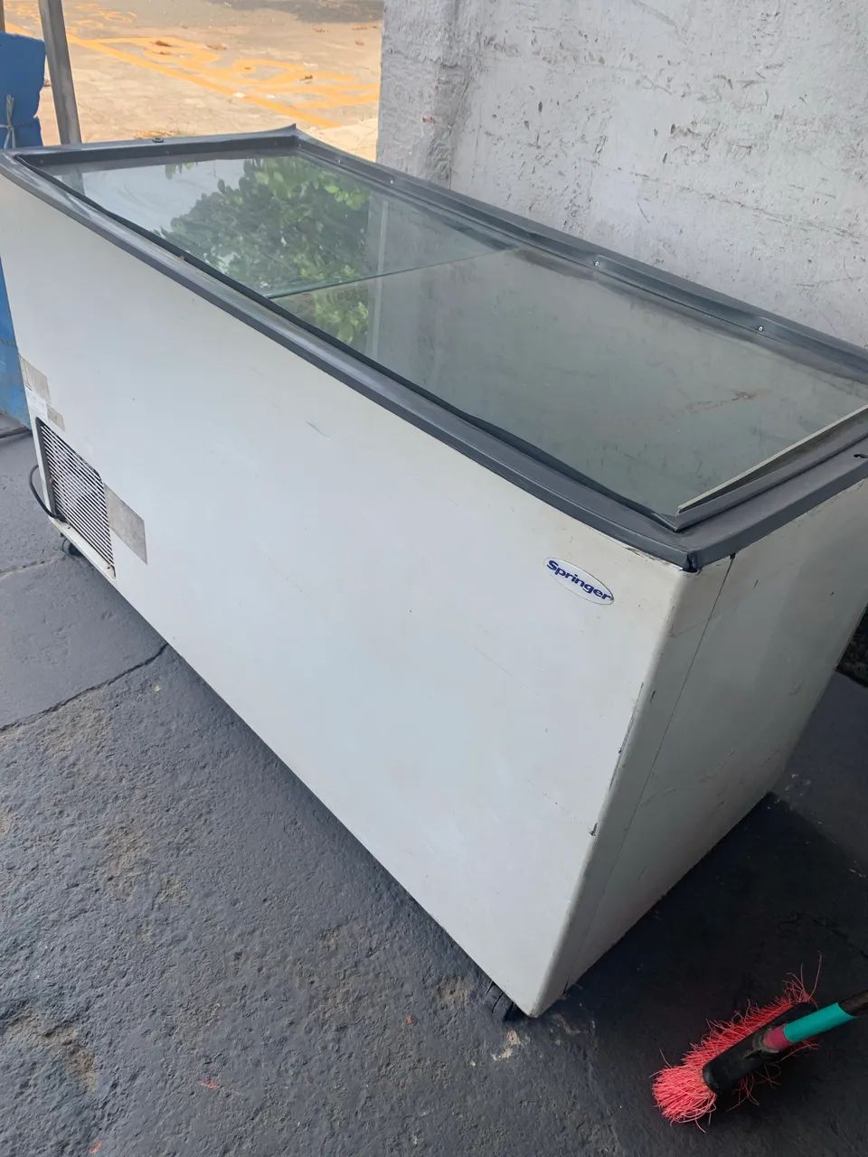 Freezer tampa de vidro