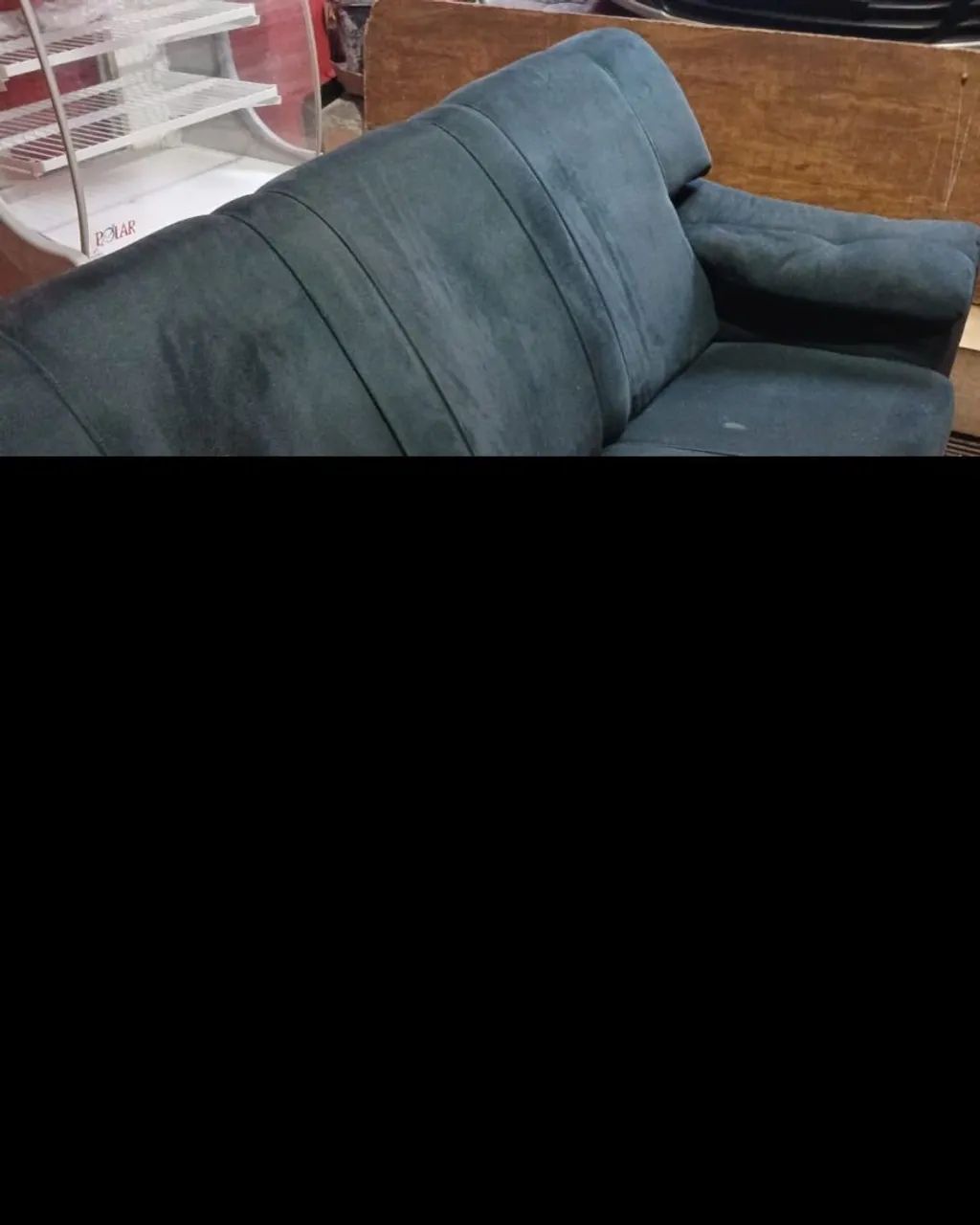Sofá 3 Lugares Suede Verde - R$400 - Foto 3