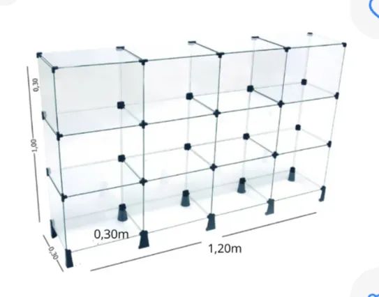 Balcão de atendimento em vidro modulado 