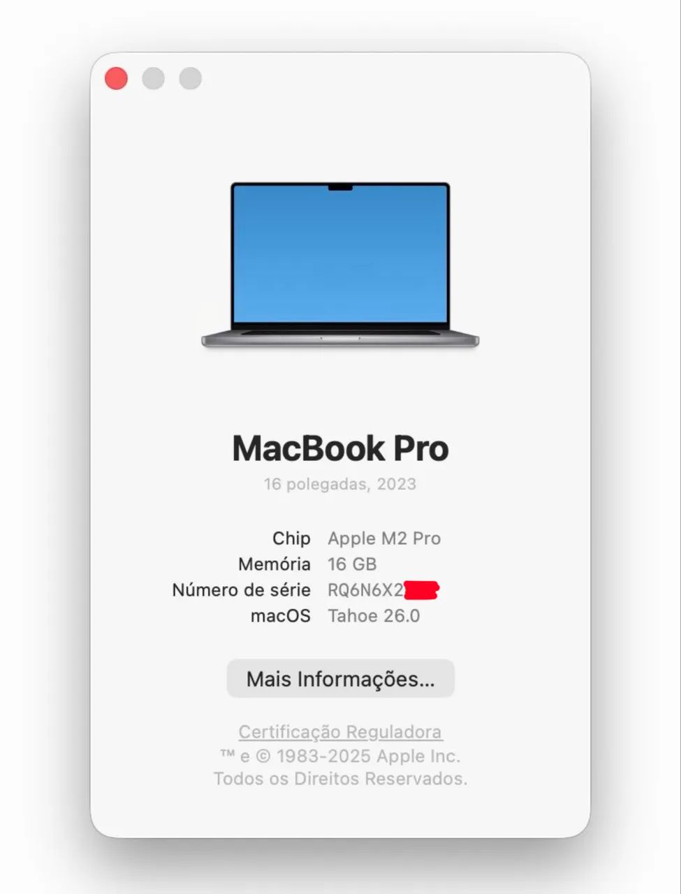 Macbook pro 16 polegadas chip m2 pro 16gb / 512gb, LOJA FÍSICA