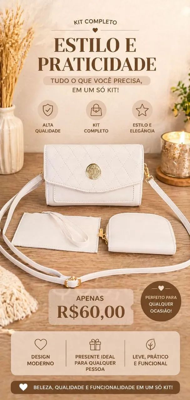 Bolsa de lado pequena feminina  - Foto 3