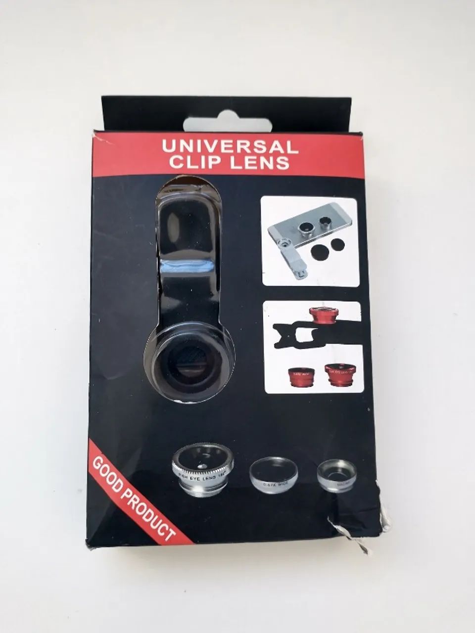 Kit Lente Para Celular Panorâmica 3 Em 1 Olho De Peixe - Macro - Grande Angular - Com Clip - Foto 4