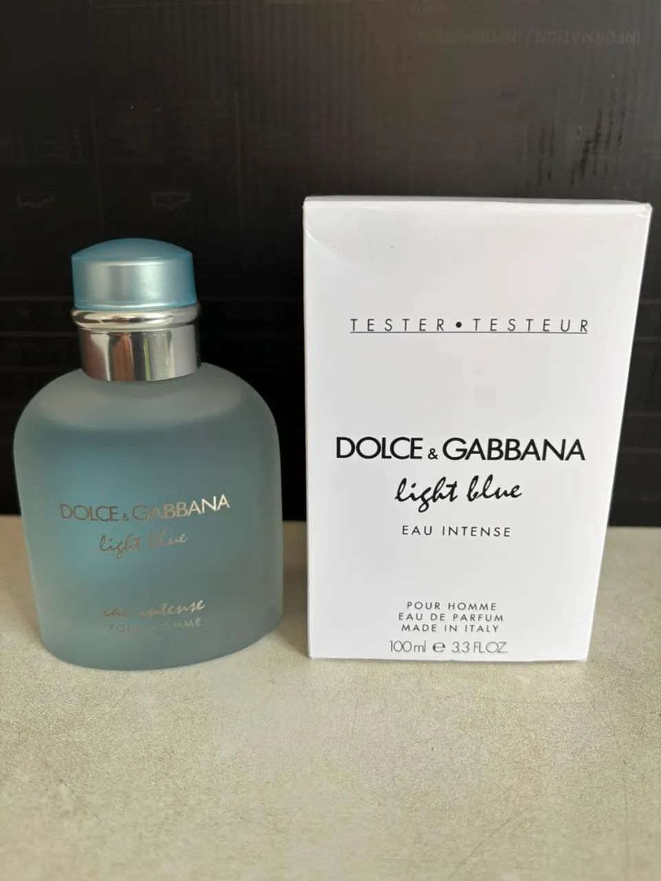 Dolce gabbana light blue intense masculino 100ml + amostra de brinde 