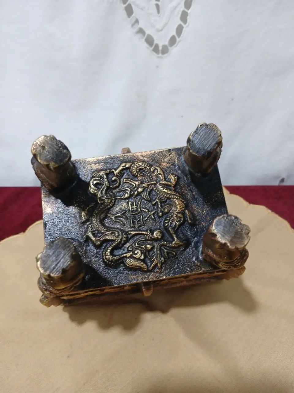 Antigo Incensário Chines De Bronze Maciço - Foto 5