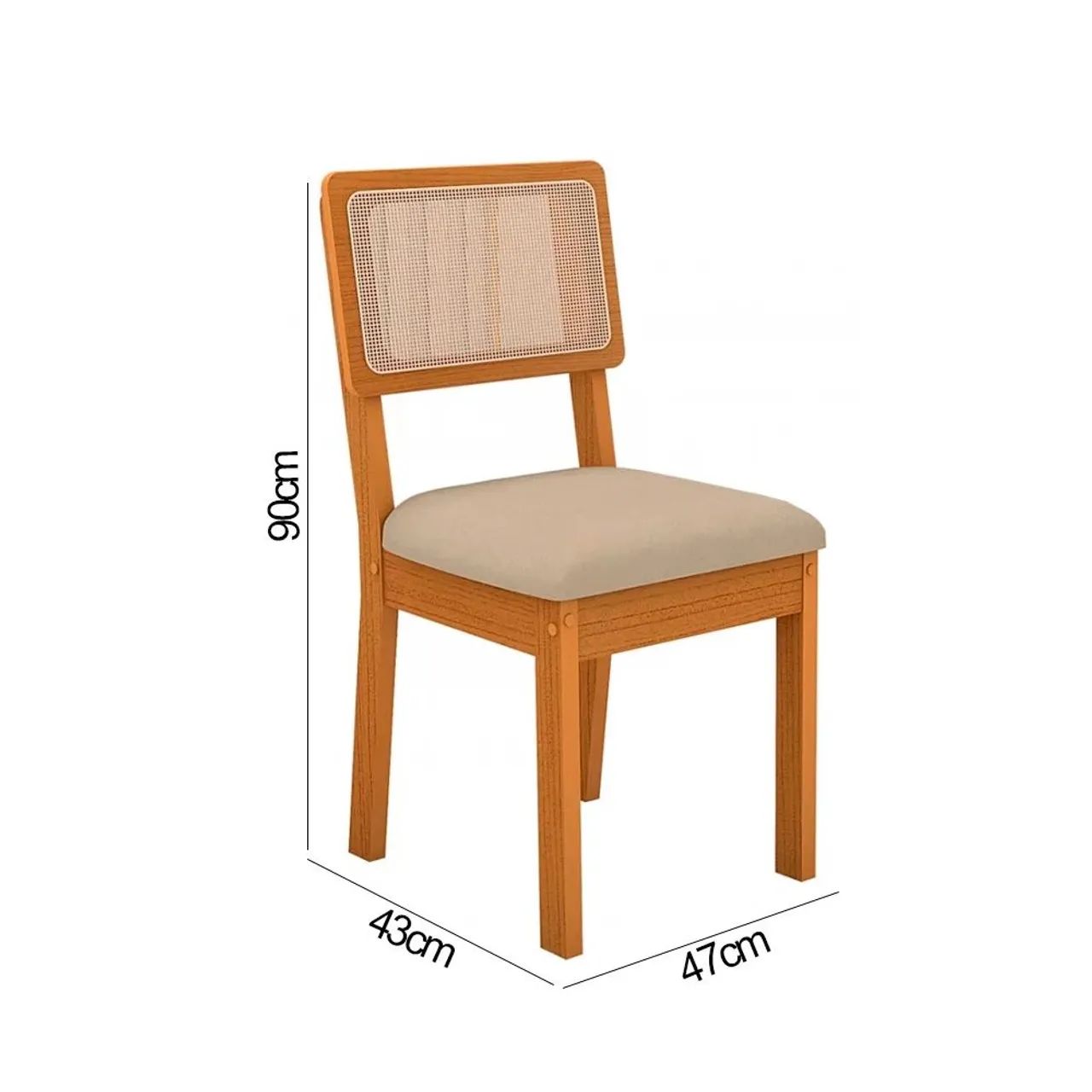 Mesa Retangular Com Vidro Amelie 115X94 Areia Cinamomo Off White <br> - Foto 2