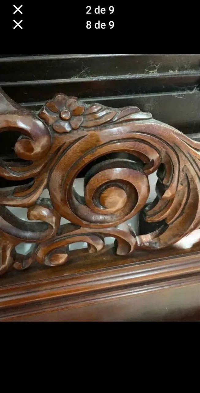 CAMA D3 CASAL EM CEREJEIRA  ESCULPIDA  - Foto 4