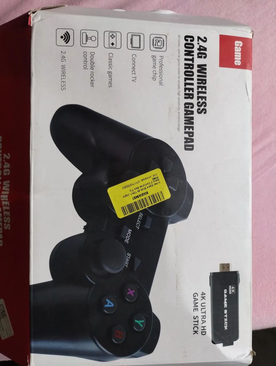 Console com jogo, vídeo game.