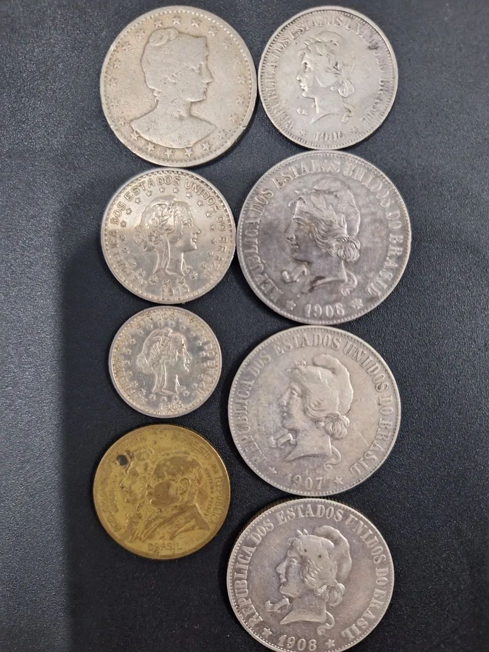 Moedas antigas do Brasil - lote em prata + comemorativa
