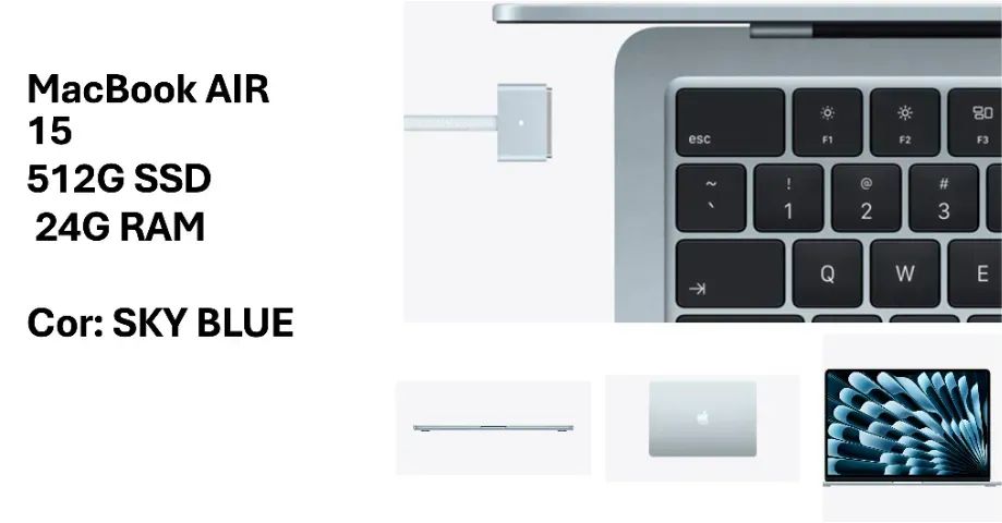 MacBook Air m5- 15 Polegadas- 16 Ram- 512 GB- SILVER NOVO NA CAIXA LACRADA - Foto 3
