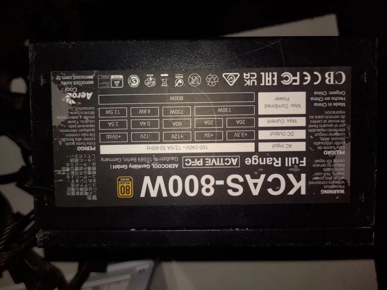 Fonte 800w 80 plus..