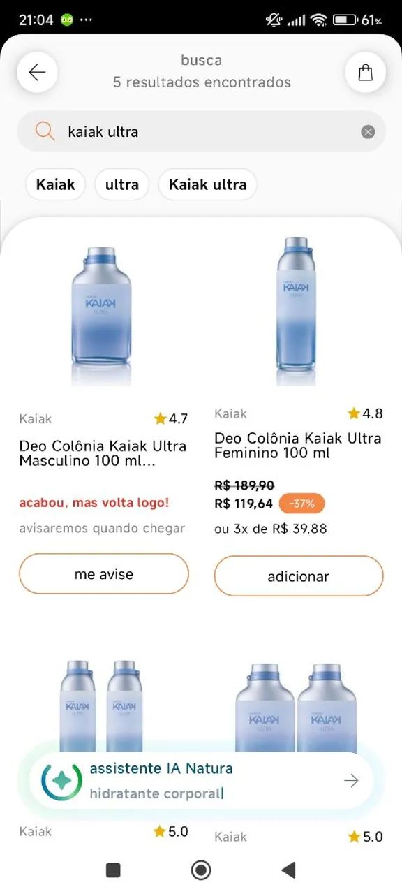 Perfume Kaiak Ultra 100ml Novo - Foto 2