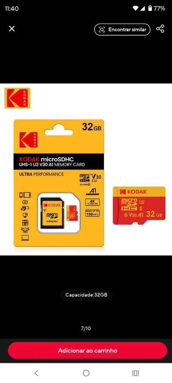 Cartão de memória kodak 32 gigas 4k - Foto 4