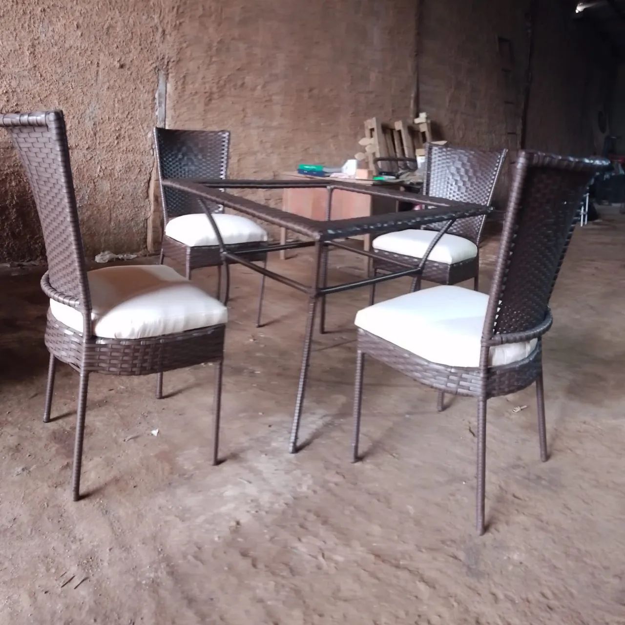 Conjunto de mesa para área externa 