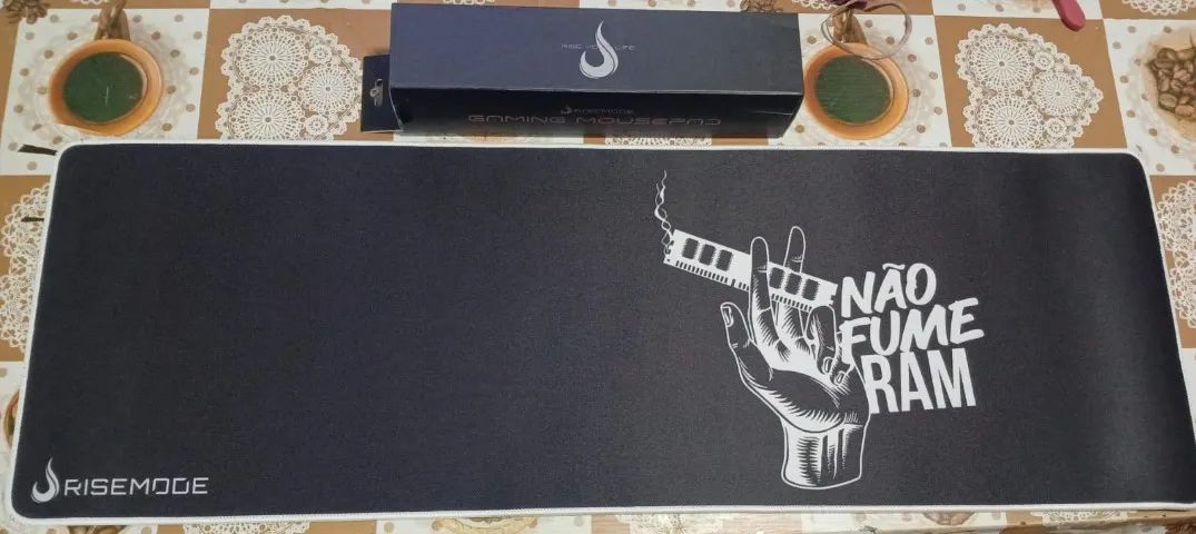 Mousepad Rise mode Preto e branco, 90x30, novo lacrado na caixa.