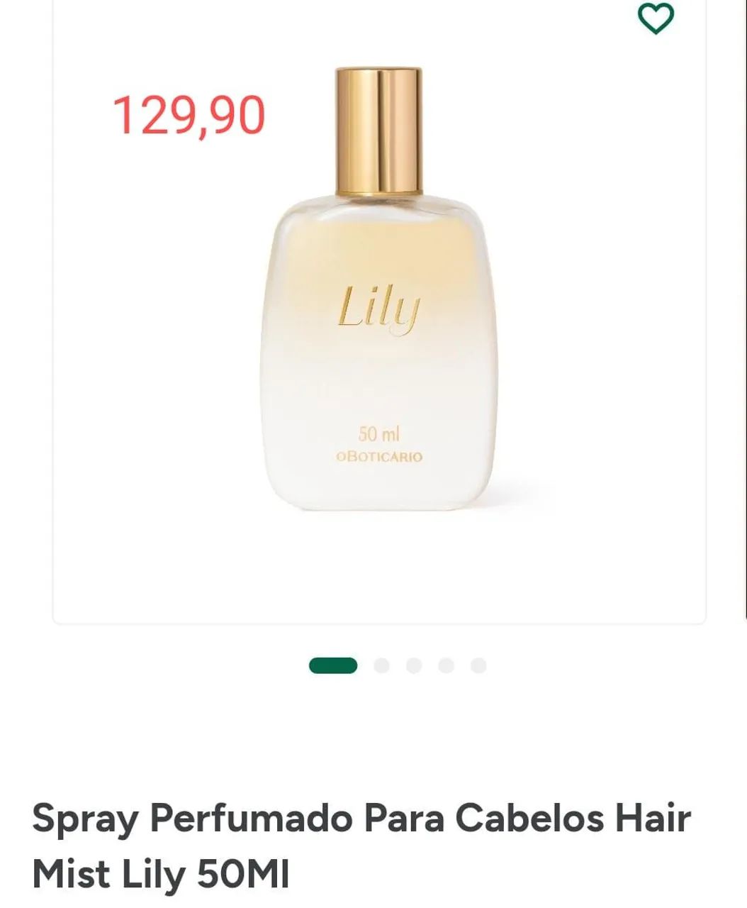 Perfume para cabelo Lily