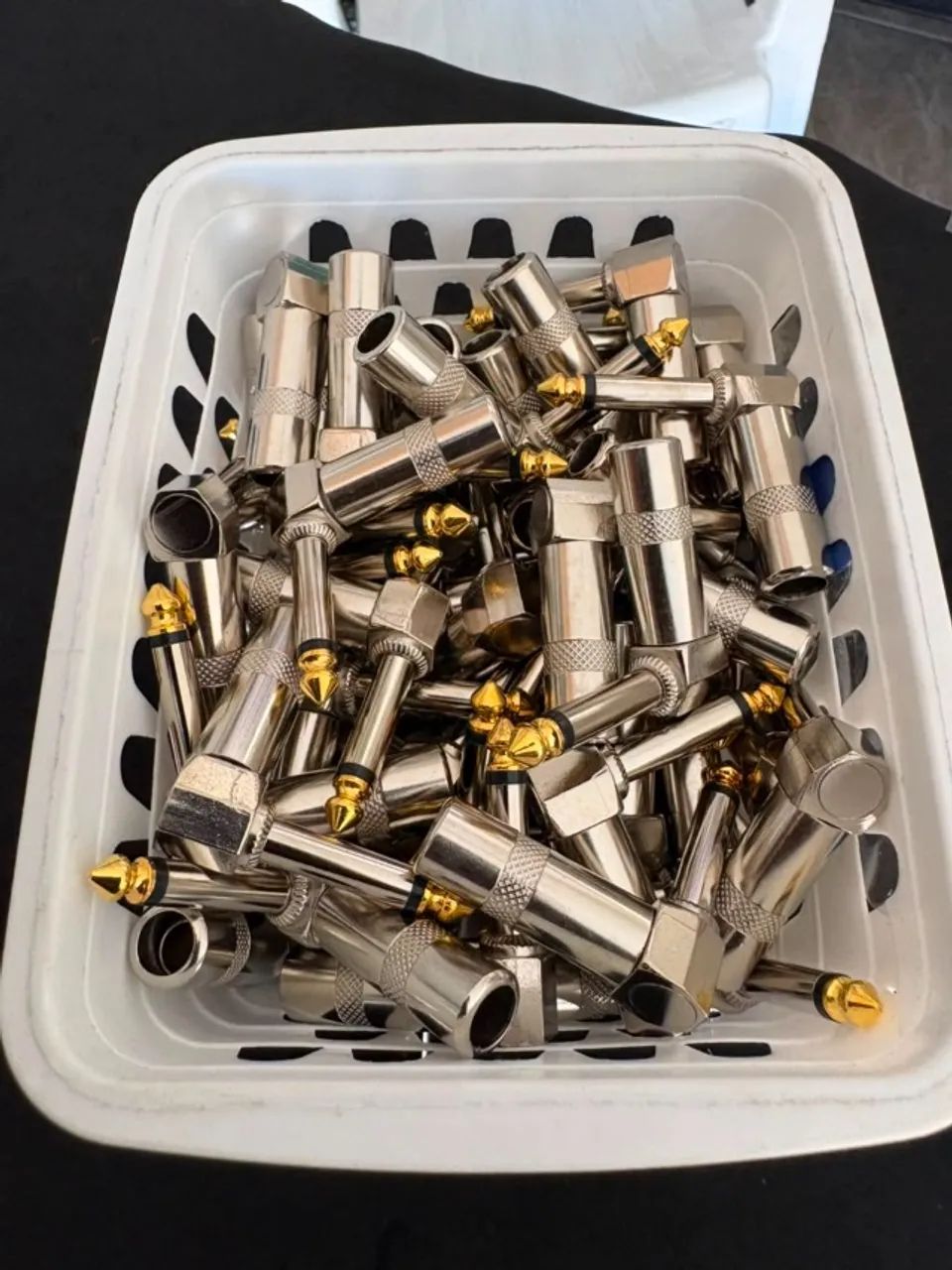 10 x Plug P10 90 Graus Profissional Ponta Gold 